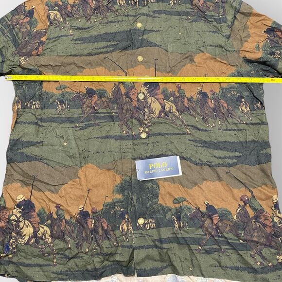 Polo Ralph Lauren Equestrian Riding Graphic Viscose Camp Shirt Mens size L NWT - Picture 7 of 12